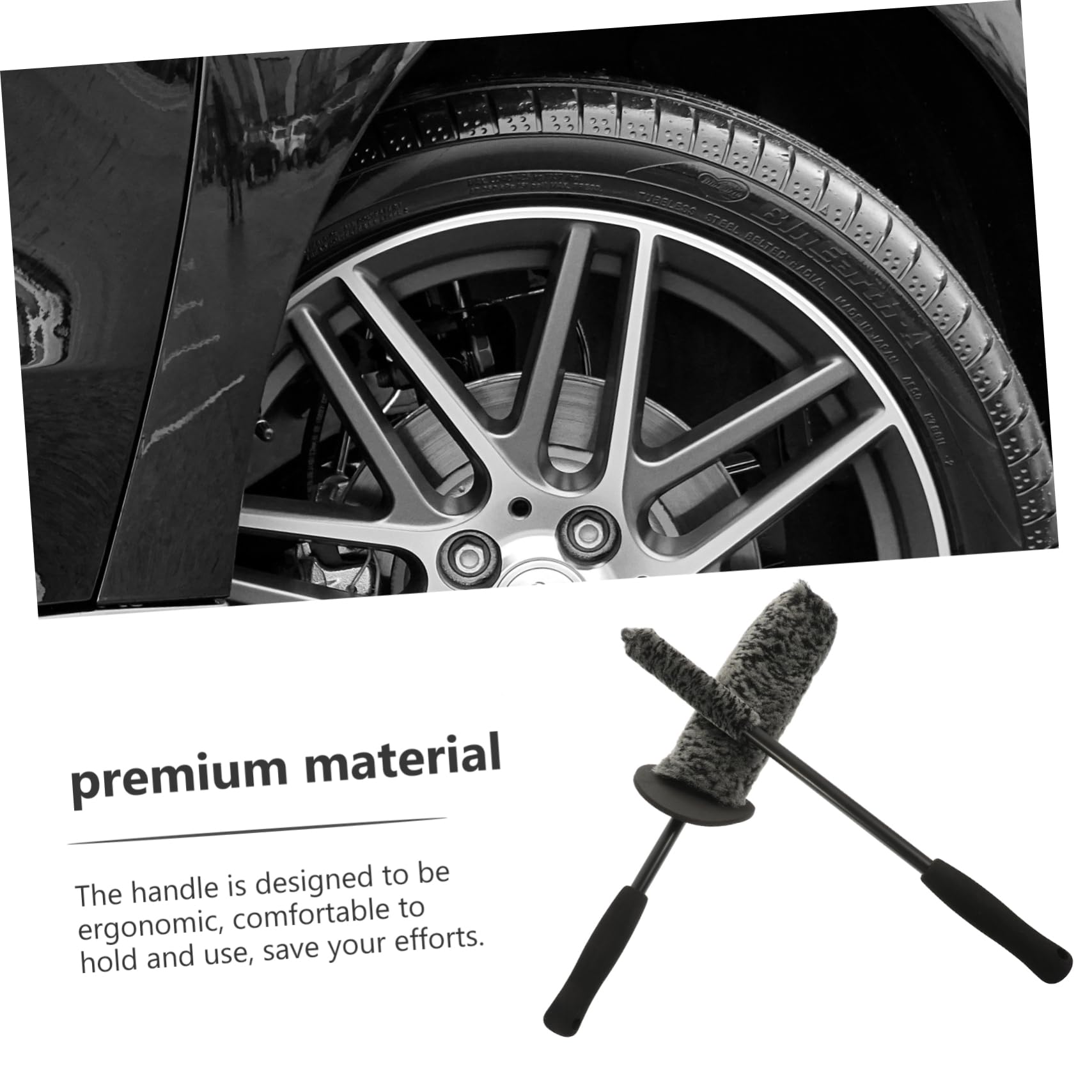 Gatuida 4pièces Brosse De Nettoyage pour Jantes De Voiture Long Manche Brosse pour Roues Et Rims Accessoire Pratique pour Entretien Automobile