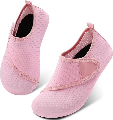 Scurtain - Zapatos acuáticos para niños, calcetines acuáticos de secado rápido con sensación de pies descalzos para niños, niñas y bebés con suela