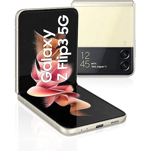 Samsung Galaxy Z Flip3 5G 128 Go Version Française, smartphone Android pliable, débloqué, Ecouteurs inclus, crème