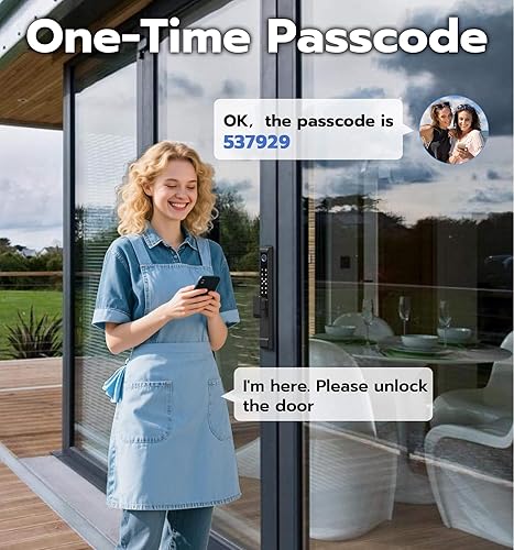Miniatura 8 de Anweller Cerradura de puerta corrediza de cristal, teclado inteligente con código de huellas dactilares RFID, aplicación Bluetooth, electrónica