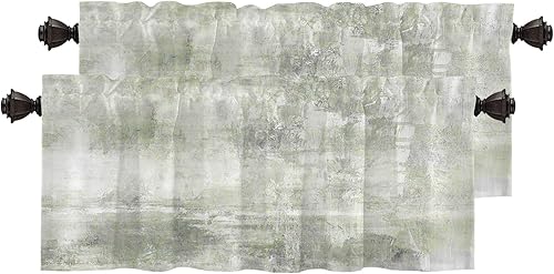 Miniatura 941 de Cenefas de cocina modernas con patrón de cobre marrón dorado para ventanas, cenefas opacas abstractas de marcas de arañazos y cortinas opacas