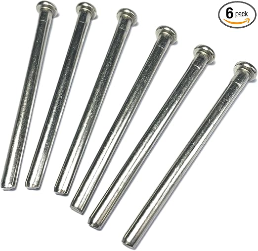 6pcs 3.5 inch Interior Door Hinge Pins for Doors 3.5 Inches Oil Rubbed Bronze Pins Screws Replacement Closing, Silver