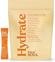 Free Soul Hydrate | Electrolyte Hydration Sachets with Sodium, Magnesium, Vitamin C, & More | Zero Sugar, Advanced Electrolyte Powder for Daily Use | Mango & Lime Flavour | 30 Sachets