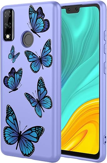 Phone Case for Huawei Y9 2019 Case, Huawei Y8s JKM-LX1, JKM-LX2, JKM-LX3 Case Shockproof Flexible Bumper TPU Soft Case Butterfly Pattern Phone Cover for Huawei Y9 2019 Purple Butterfly