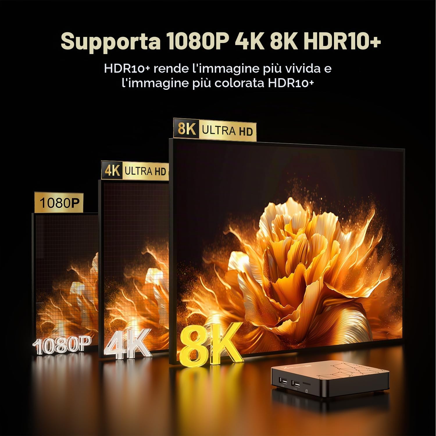 GREVA Android 14.0 TV Box, Risoluzione 8K UHD Android Box 2GB RAM 32GB ROM RK3518 Quad-Core 64bit Cortex-A53 2.4/5.0GHz Dual Wifi6 10/100M LAN Enternet Bluetooth 5.0 HDMI 2.1 MINI14 Smart TV Box 3D HD