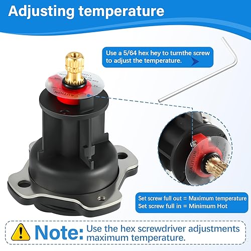 Miniatura 3 de GP76851 Tapa mezcladora y kit de unidad de equilibrio de presión GP500520, compatible con Kohler GP77759, pieza GP876851, kit de reparación de