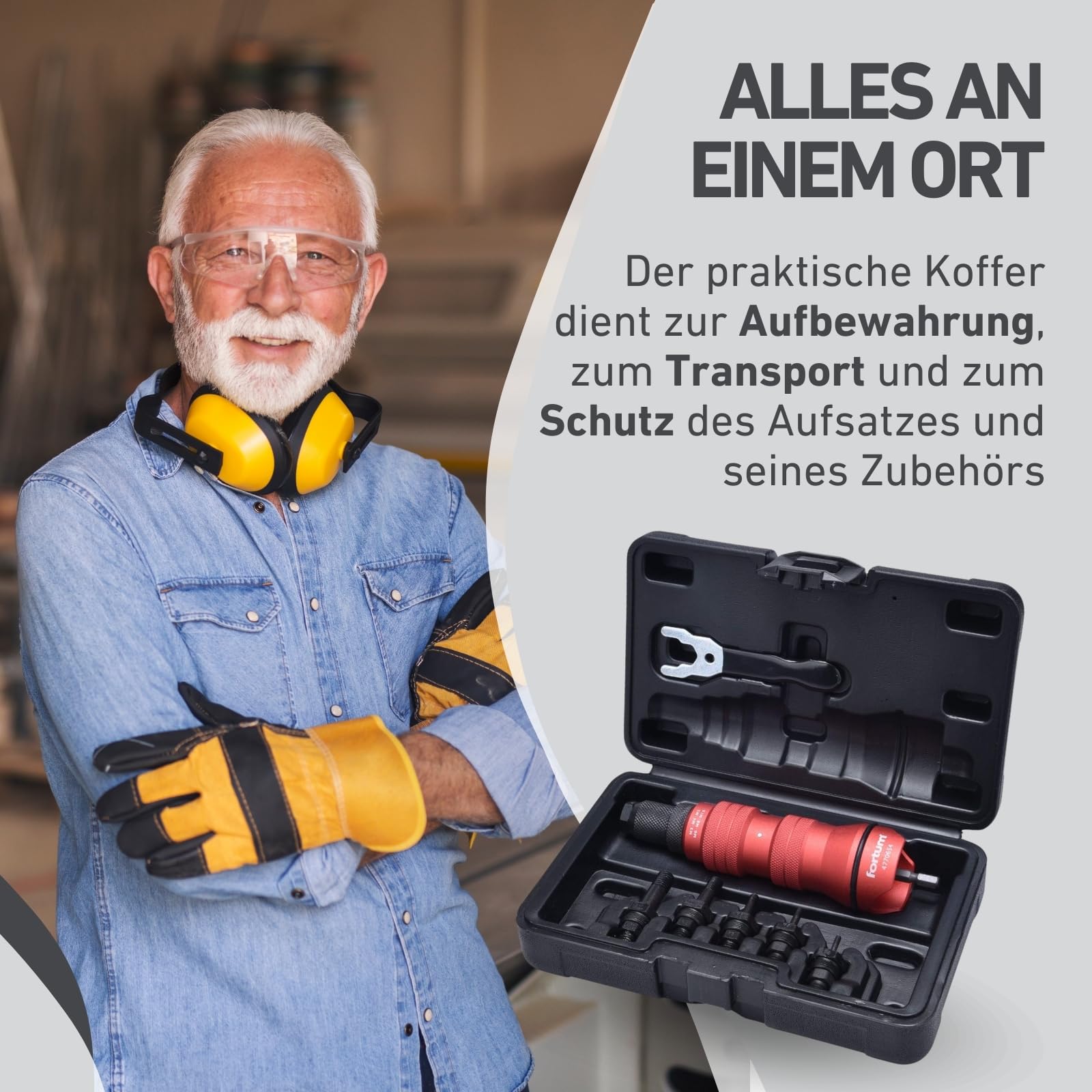 Nietmmutternaufsatz für Akkuschrauber & Bohrmaschine I Nietgerät für Nietmuttern aus Alu, Stahl & Edelstahl I Blindnietvorsatz für M3-M8 Muttern I Nietpistole Adapter