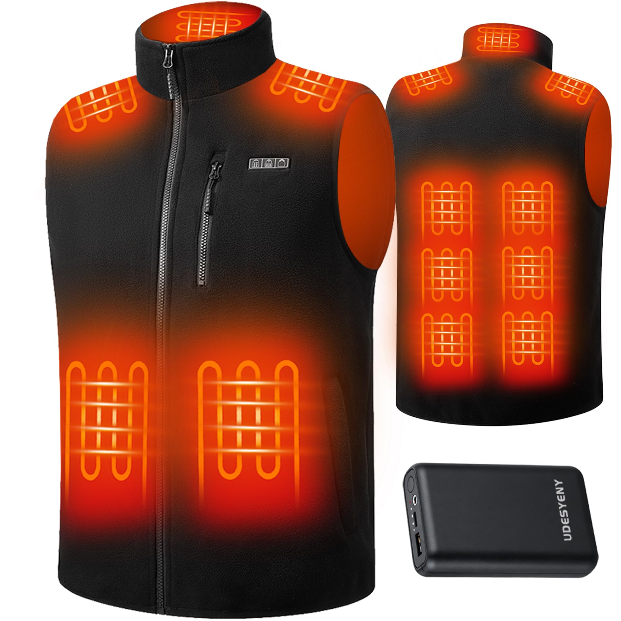 Heated Vest for Men with 16000mAh 7.4V Battery Pack Included, Fleece Warming Men's Heated Vest Rechargeable