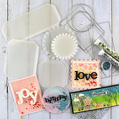 Miniatura 9 de Paquete de 20 fundas planas para coctelera para hacer tarjetas, 4.25 pulgadas, redondas, transparentes, planas, para coctelera de plástico