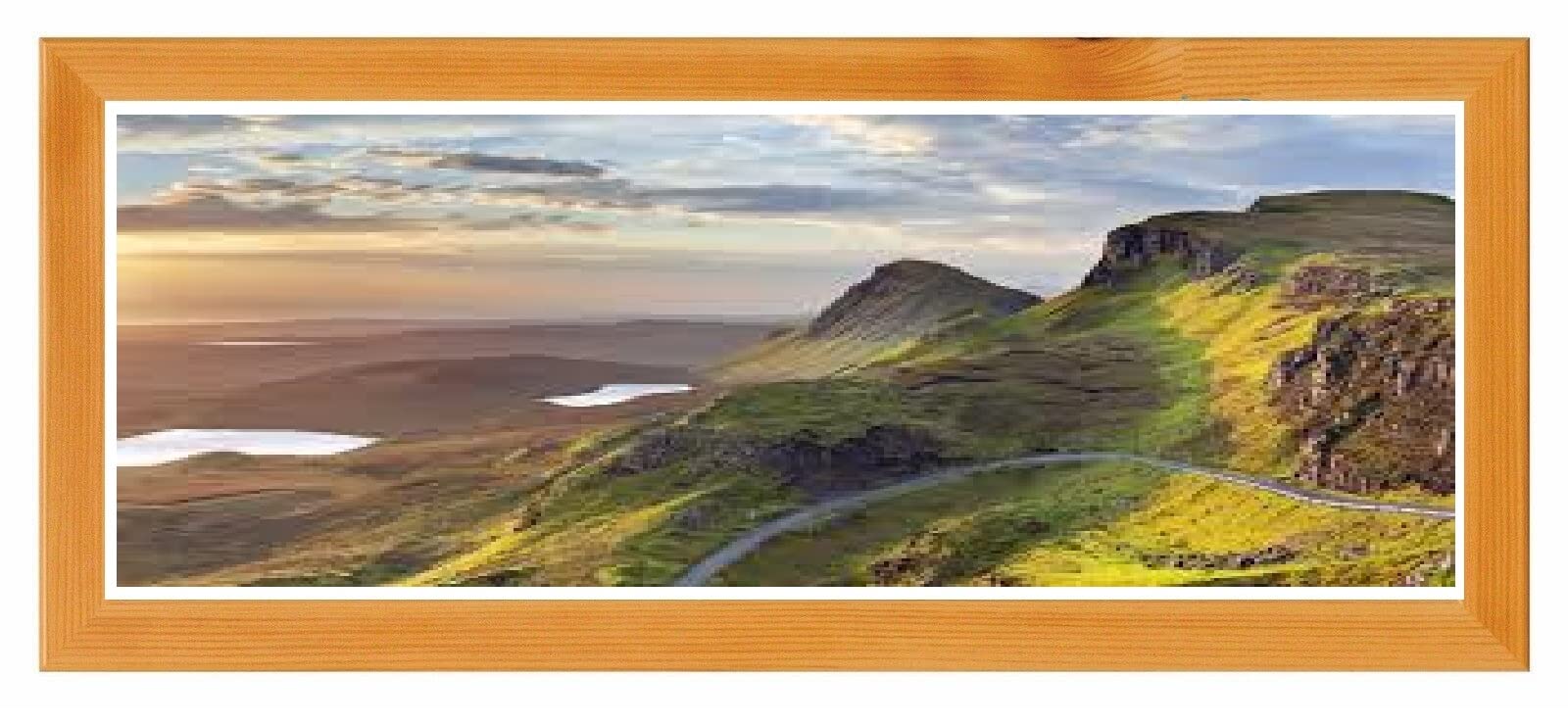 Flat Photo Frames Panoramic Picture Framers Real Wood Poster Frames Beech 30cm x 90cm Acrylic Glass Wall Decoration Frames
