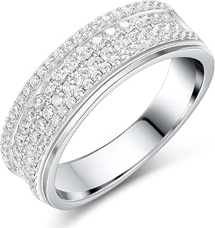 Mens Moissanite Wedding Band 4 Rows of D Color VVS1 88 Round Cut