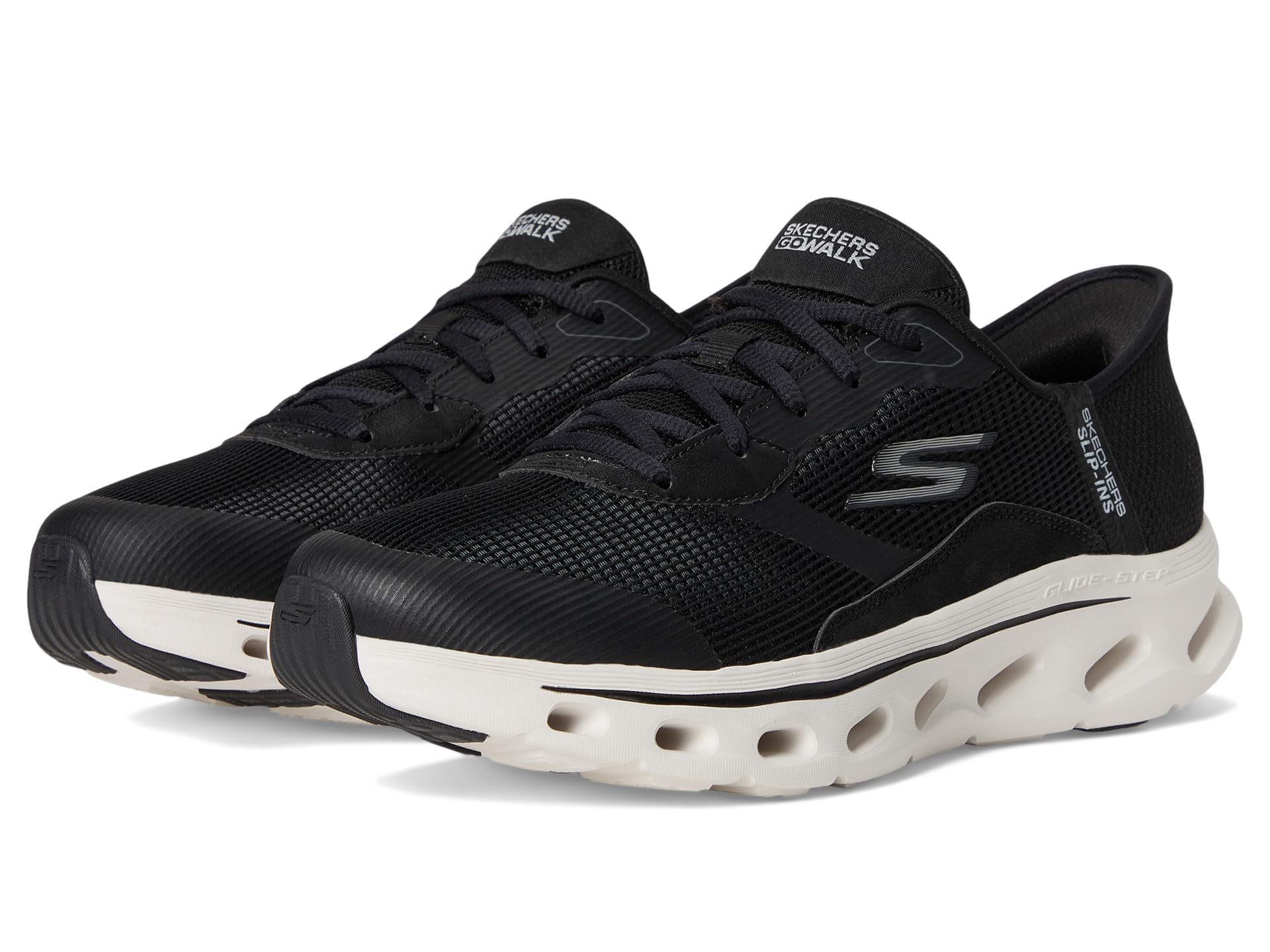 Skechers Womens Go Walk Glide Step 2.0 Belah Hands Free Slip-ins, Black/White, 4.5 UK