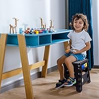 Vista 5 de Korpai Taburete plegable de 13 pulgadas para adultos y niños con capacidad para hasta 300 libras, taburetes plegables antideslizantes con mango