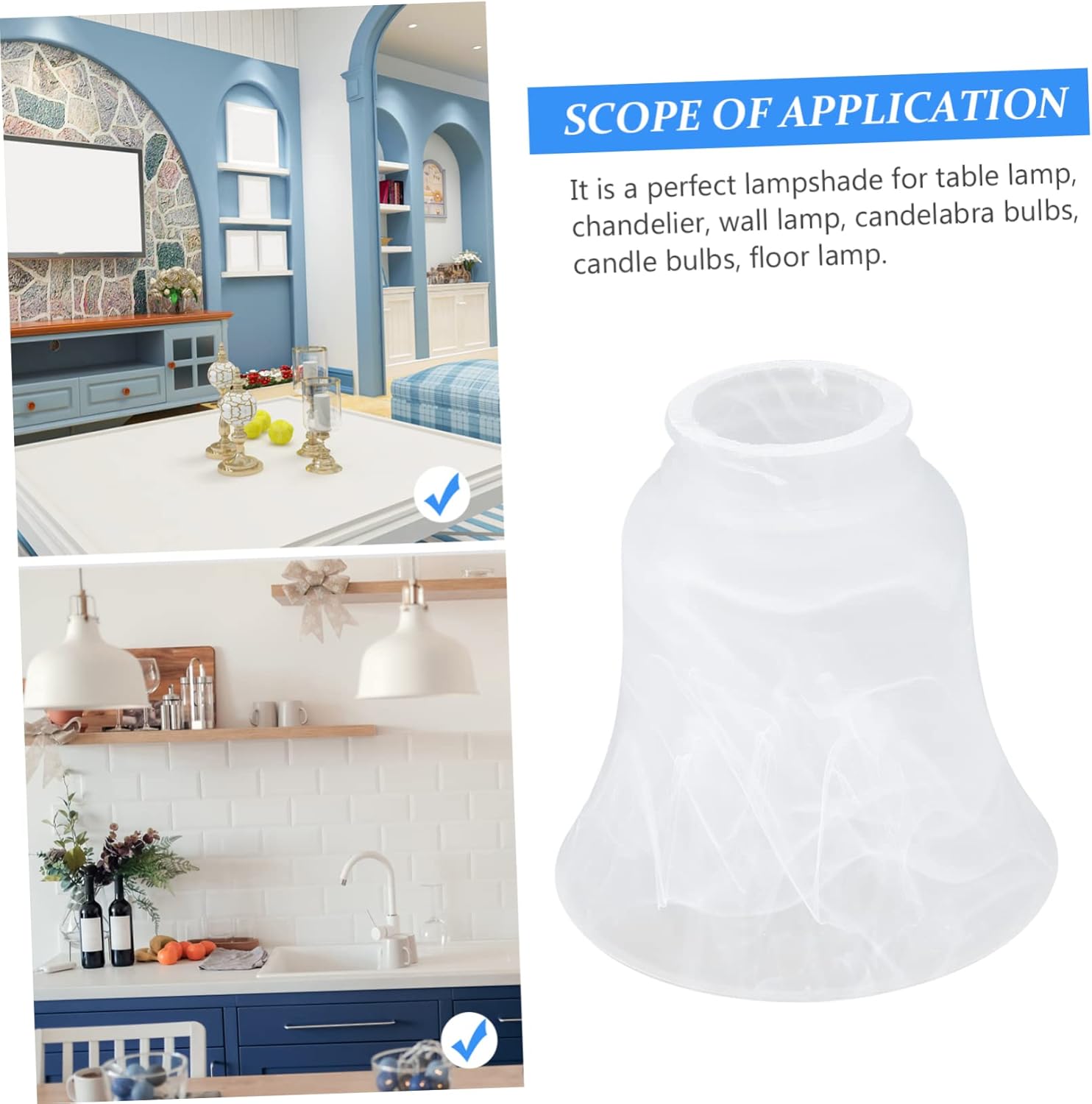 UPKOCH 4pcs Frosted Glass Lampshade Modern Lampshade Cover for Decorative Wall Lamp Chandelier Shade