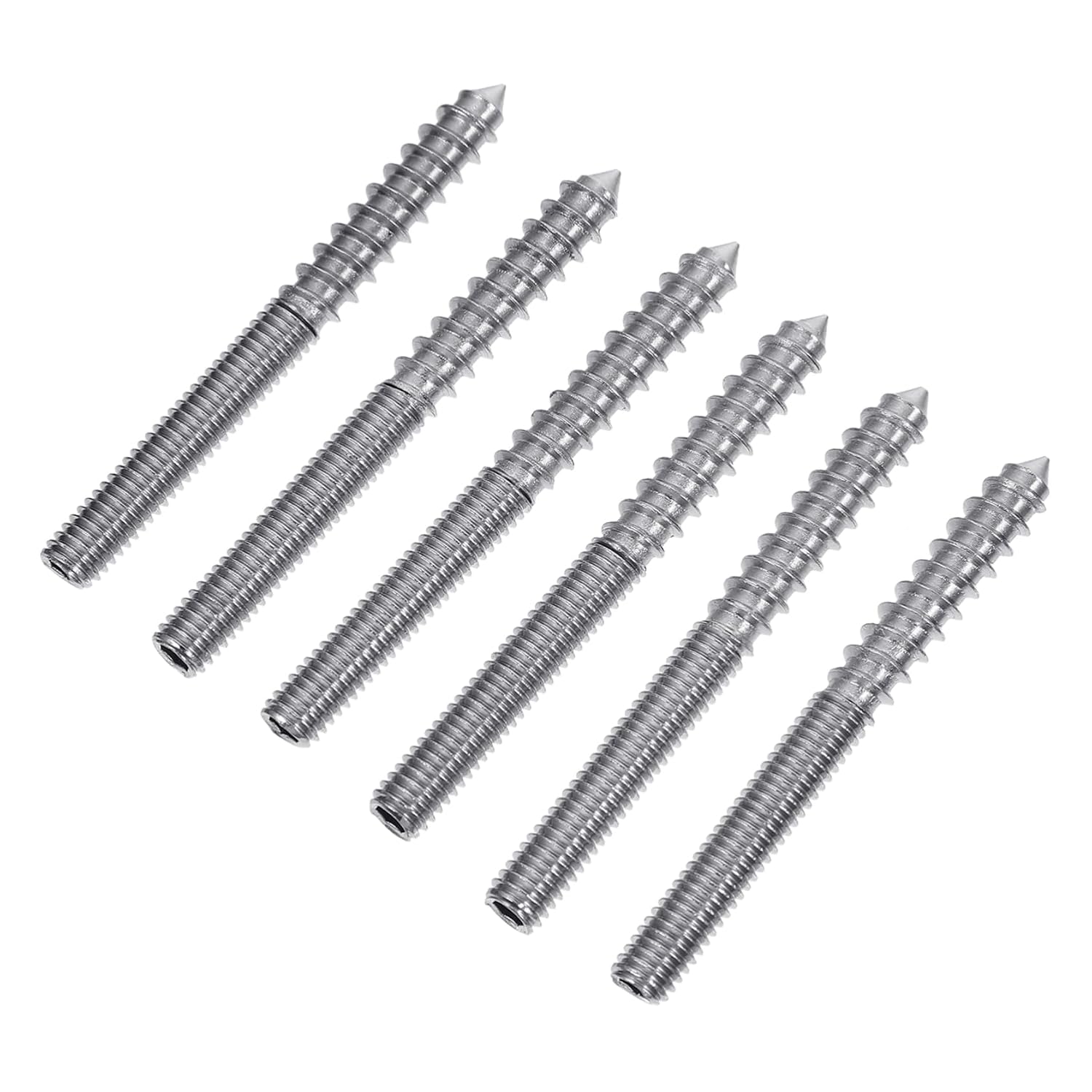 OUNONA Self-Tapping Hexagonal Socket Screws Double Headed Hanger Bolt Set (*60) 6pcs for Machinery