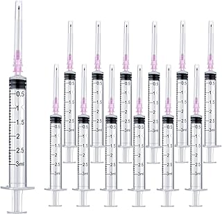 25 Pack 3ml 18Ga Lab Syringe Tools with Measurement, Individually Packed