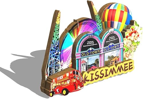 Miniatura 2 de Imán de Kissimmee para nevera de madera 3D, monumentos de viaje, coleccionables, recuerdos, decoración hecha a mano