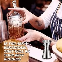 Vista 6 de Hoteam 9 piezas de acero inoxidable Jigger para bartending 1 y 1/2 oz cóctel Jigger Shot taza medidora 0.5 fl oz y 1.0 fl oz estilo japonés doble