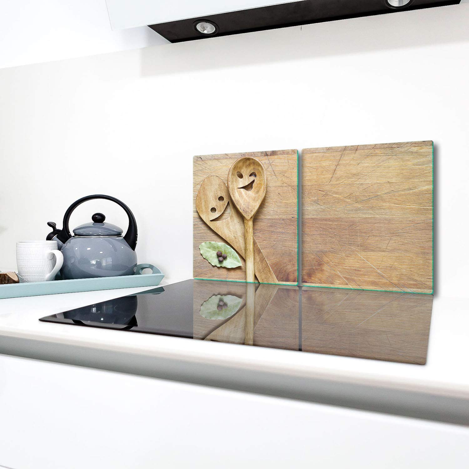 TMK ArtDeko Herdabdeckplatte 2-teilig 2x30x52cm - Sicherheitsglas