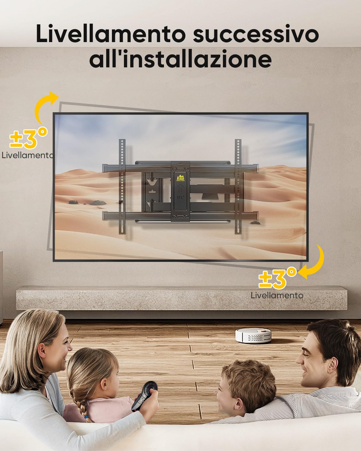 FORGING MOUNT Supporto TV Parete con Braccio Articolato Lungo 765mm per Schermi LCD/LED/OLED da 37-75 Pollici,Inclinabile, Orientabile, Max VESA 600x400 mm, Fino a 45KG