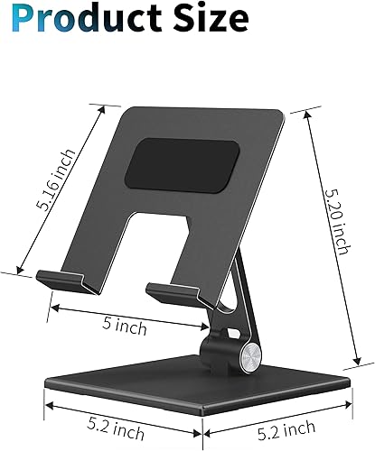 Miniatura 3 de ALASHI Soporte de tableta para escritorio, soporte estable para tableta con base de metal pesada y gruesa para dispositivo de tableta grande,
