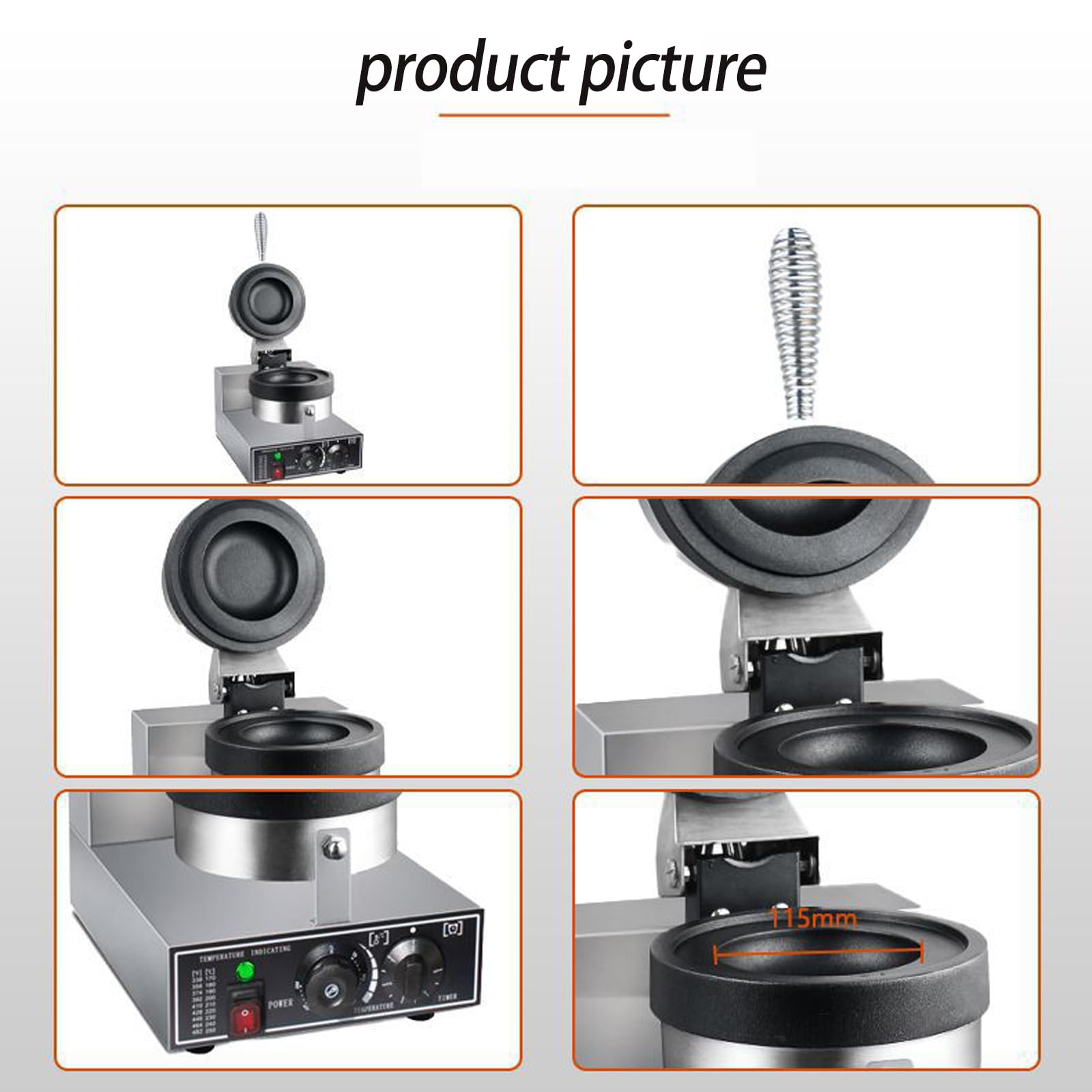 Elektrische Burger Maker Machine, Anti-aanbak Hamburger Pers Bakmachine, UFO Burger Maker, 1200W Commerciële Panini Press Sandwich Maker voor huishoudelijk en commercieel gebruik,110V