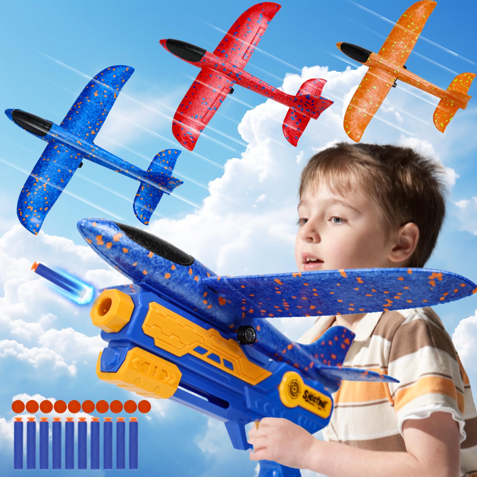 Lot De 2 Avions Planeurs En Mousse EPP - Jouet D'extérieur à Lancer, Facile à Assembler, Pour Enfants - Résistant Aux Chocs