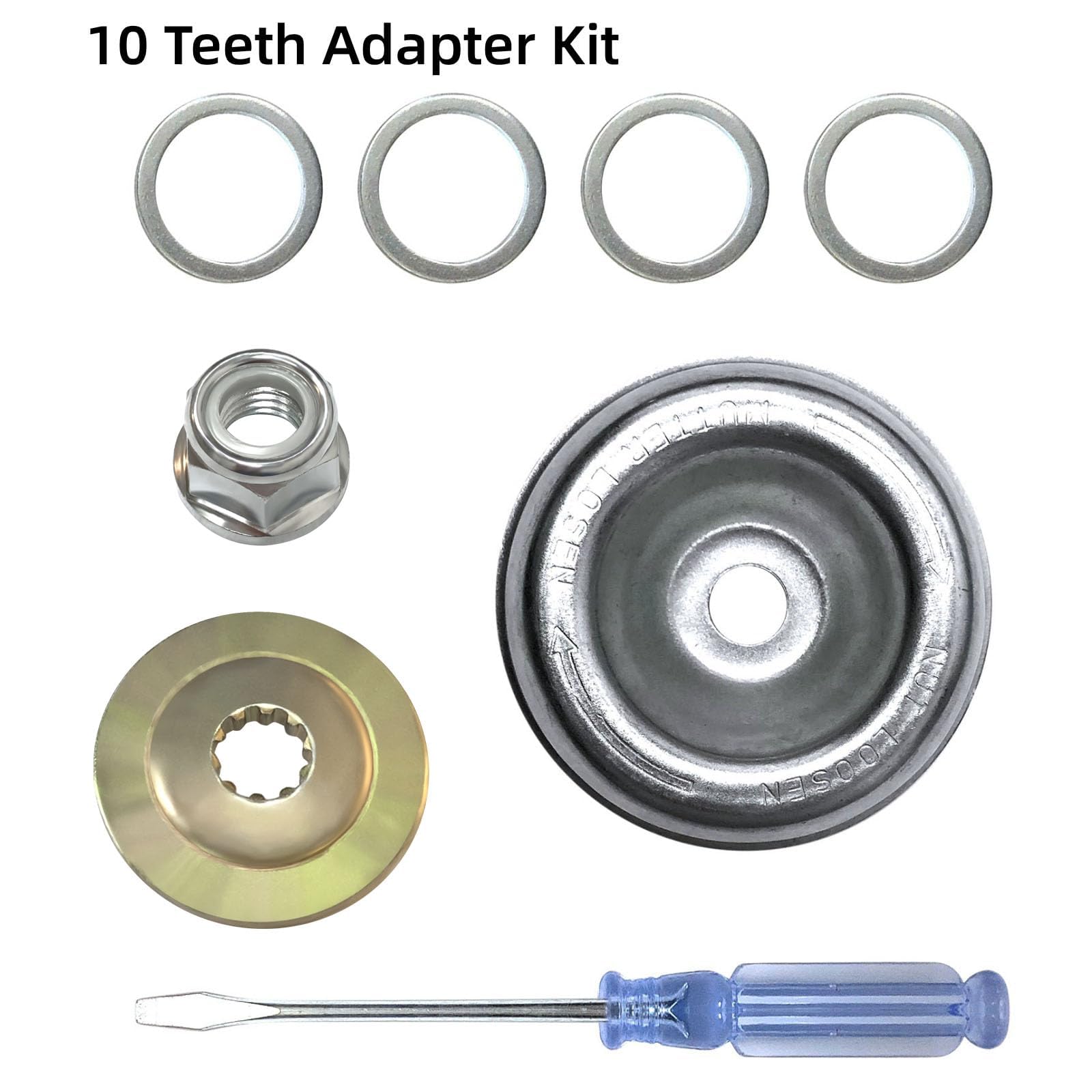 Confezione da 2 lame bianche da 25,4 cm per motosega 80 denti, per taglierina, taglierina, mangia-erbacce, tosaerba (confezione da 2 diversi adattatori inclusi)