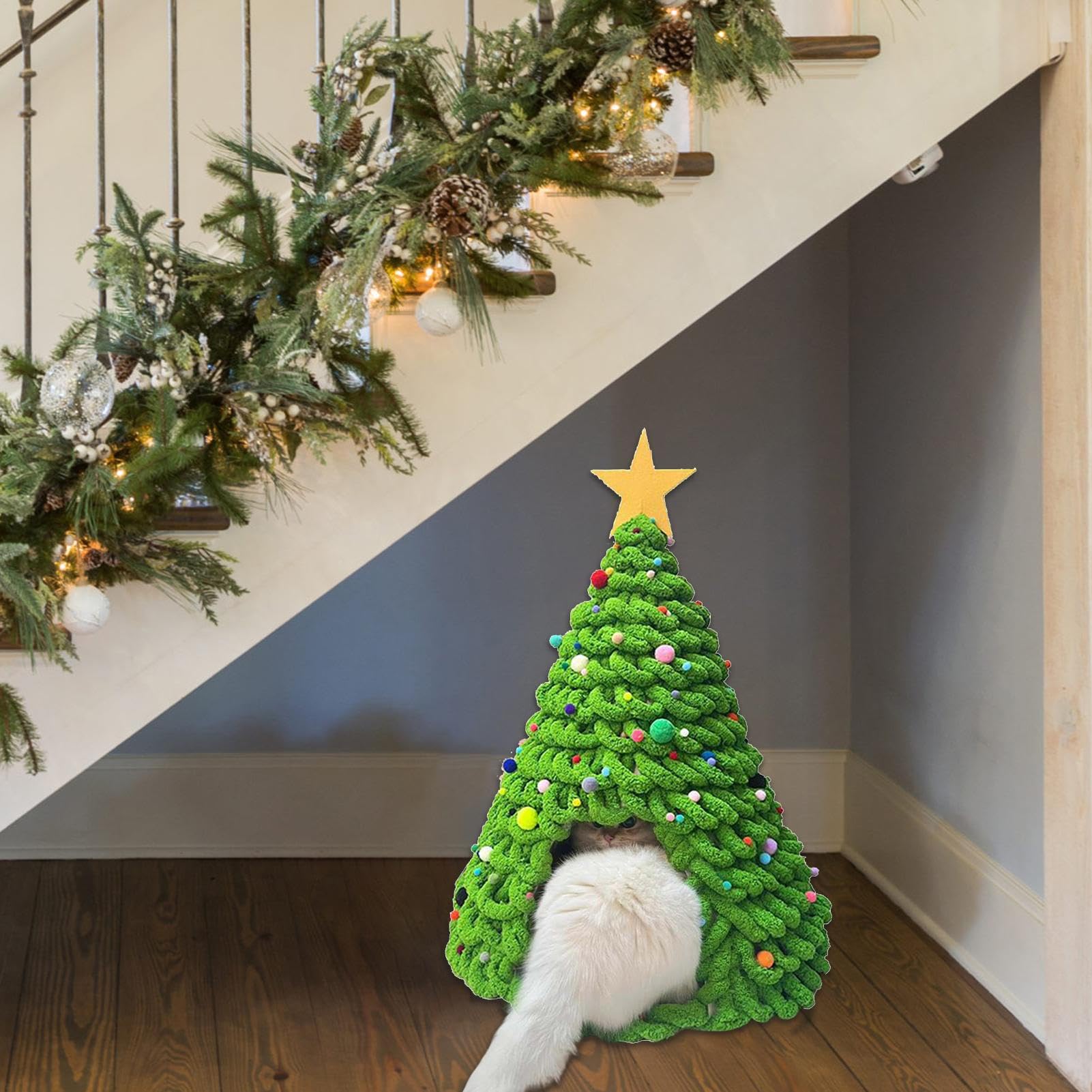 Haustierchen Weihnachtsbaum Katzenbetten Haus, Deko Produktbild-Vorschau 4