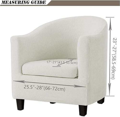 Miniatura 5 de Fundas para sillas de bañera de 2 piezas con funda de cojín, funda elástica de jacquard para muebles, funda protectora para sillón, extraíble,