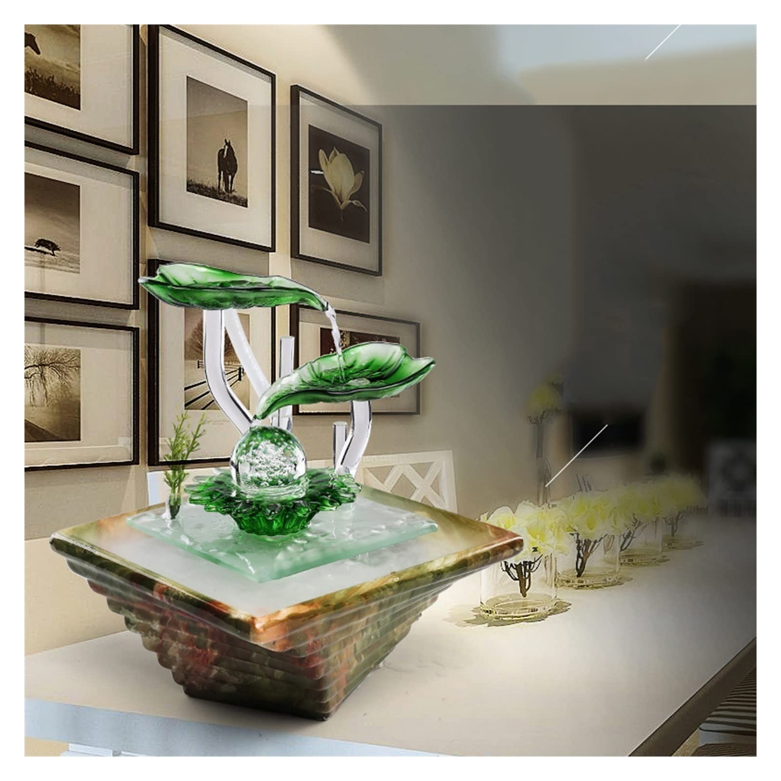 Fontaine De Bureau En Céramique Feng Shui – Eau Courante Apaisante, Décoration Zen Blanche, Idéale Pour Bureau Ou Salon – Invite Richesse Et Sérénité