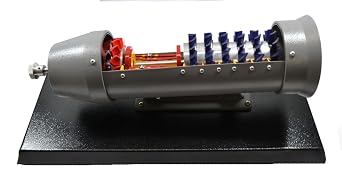 Eisco Labs Turbojet Gas Engine Desktop Model - 20x9 Metal Base, 17 Turbojet Length