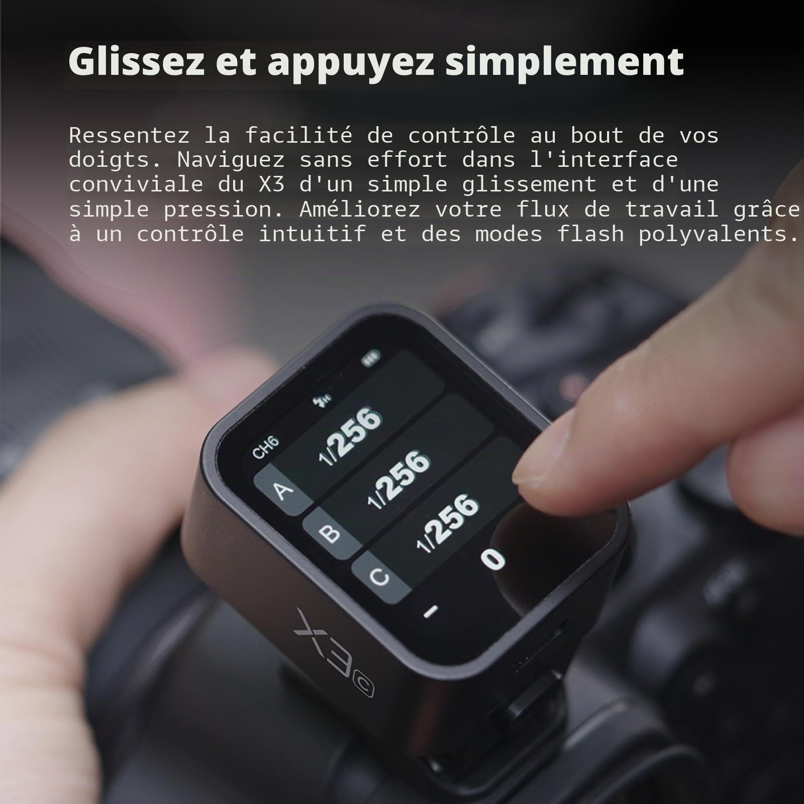 Godox X3-C TTL Déclencheur de Flash sans Fil Compatible avec Appareil Photo Canon EOS, Transmetteur de Flash à Écran Tactile OLED, Batterie au Lithium Intégrée, Prend en Charge Une Charge Rapide