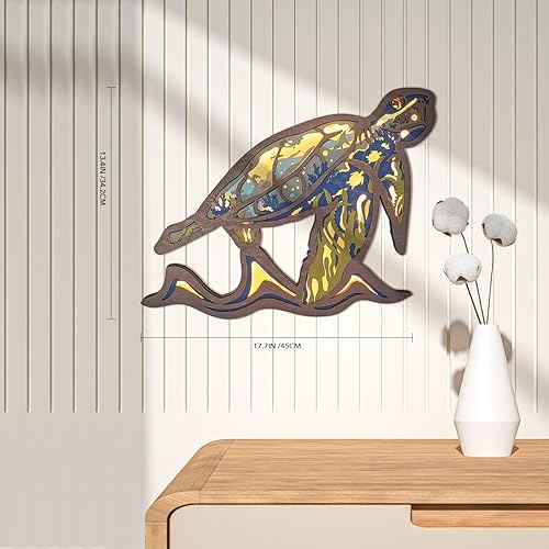 Miniatura 3 de Luz nocturna LED de animales de madera 3D, decoración artística para colgar en la pared del hogar, lámpara tallada en madera, decoración moderna