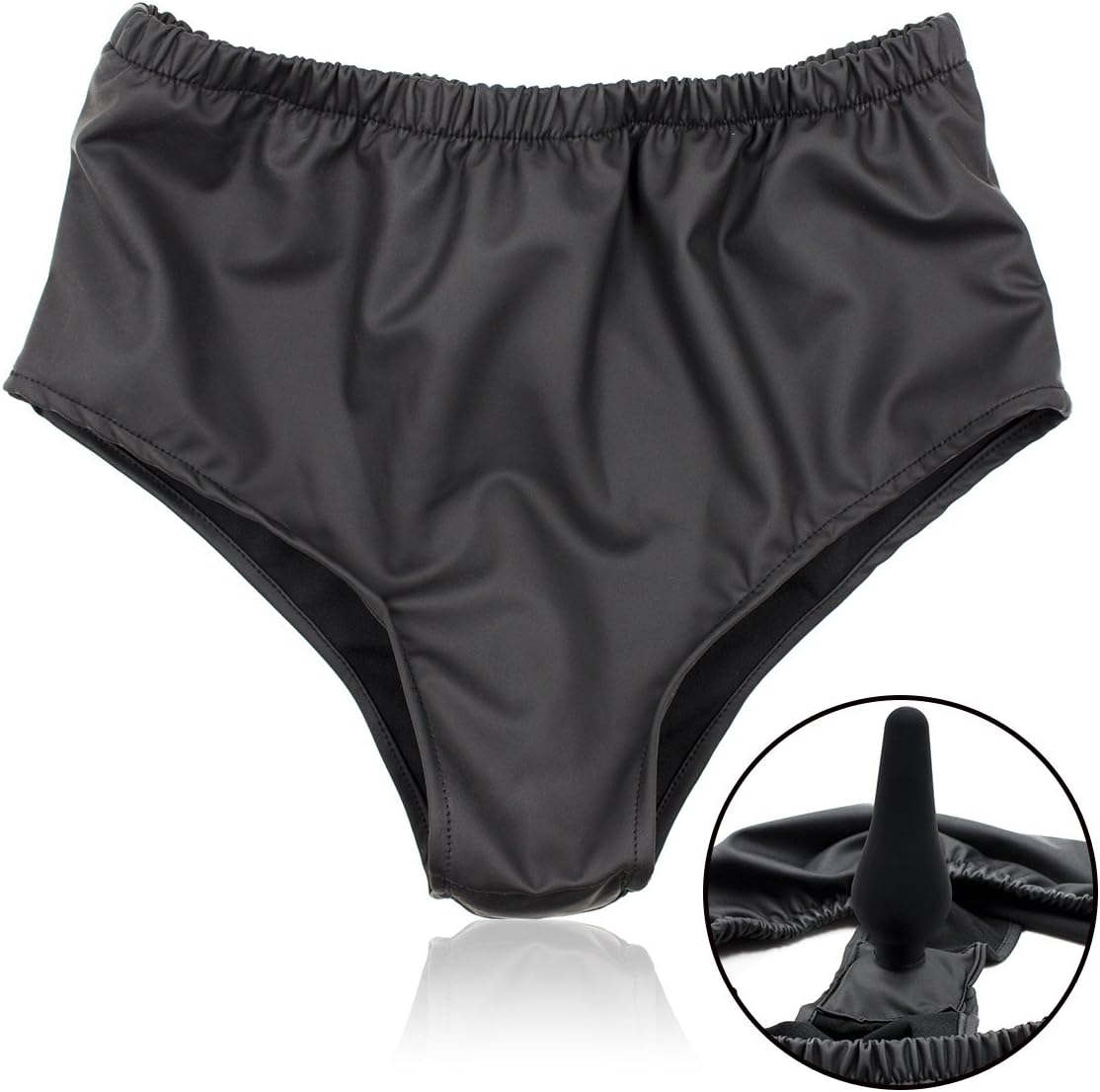 Unisex Underwear with Massage Stick Flexible Leather Strap On Pants
