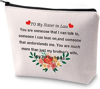 MEIKIUP Sister in Law Makeup Bag for Bonus Sister Sister in Law Wedding Gift Unbiological Sister Bag (Sister in Law Bag)