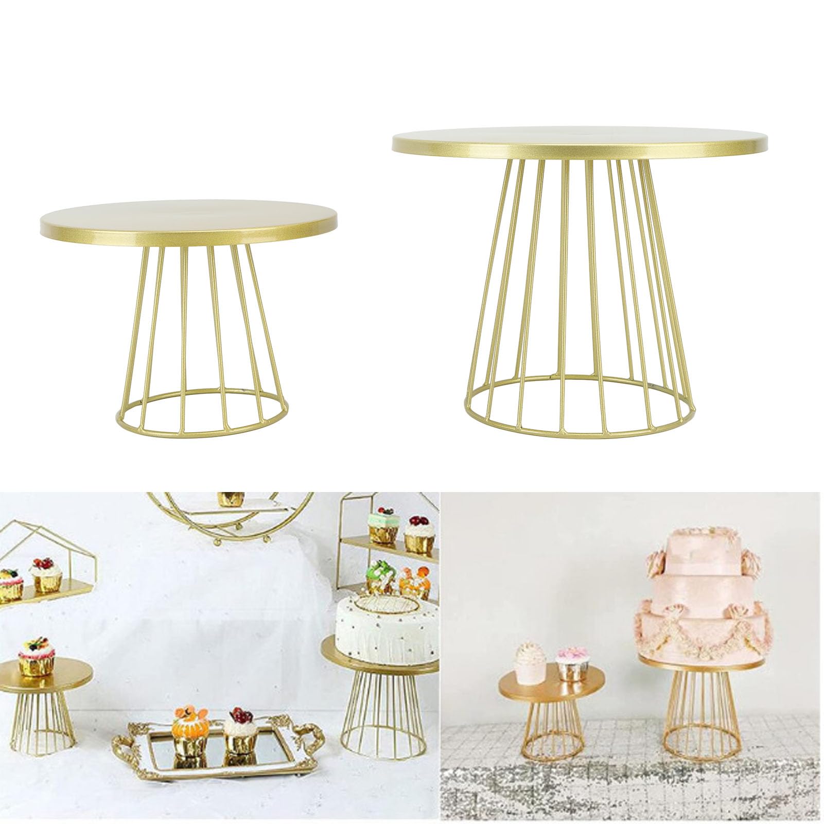 Fdit Alzata per Torte in Metallo, Supporto Torta Rotondo Multifunzione per Matrimoni Compleanni Feste, Porta Dolci Elegante per Buffet e Pasticceria