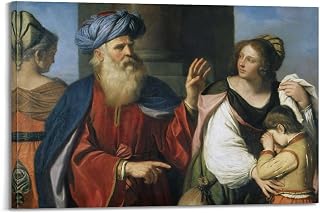 Guercino's Famous Painting, Abraham Expels Hagar And Ishmael,Artwork Poster Art Canvas Painting Decor Wall Print Photo Gifts Home Modern Decoratives 12x18inch(30x45cm)