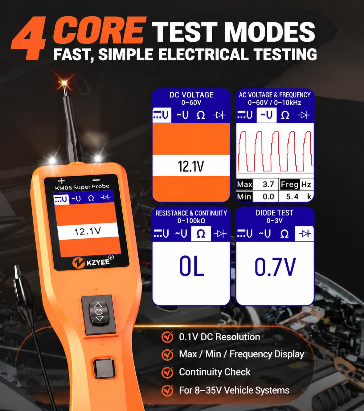 KZYEE KM06 Automotive Circuit Tester, Power Circuit Probe — Amazon image 3