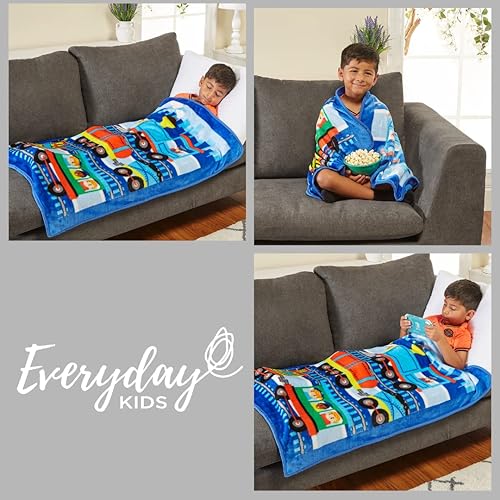 Miniatura 7 de EVERYDAY KIDS Manta para niños pequeños, 30 x 40 pulgadas, tren Choo Choo, súper suave, afelpada, cálida y cómoda