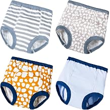 Joyo roy 4Pcs Potty Training Underwear for Boys and Girls 100% Cotton Soft Super Absorption Thick Padded Toilet Training Pants 2T Waterproof Toddler Girls Underwear Pee Pants with Potty Sticker Chart