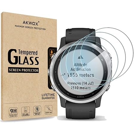 Amazon.com: Protector de pantalla de cristal templado para Garmin Fenix 6S,  Fenix 6S Pro, AKWOX [0.012 in 2,5D alta definición 9H] Premium Clear  Protector de pantalla para Garmin Fenix 6S/6S Pro (4