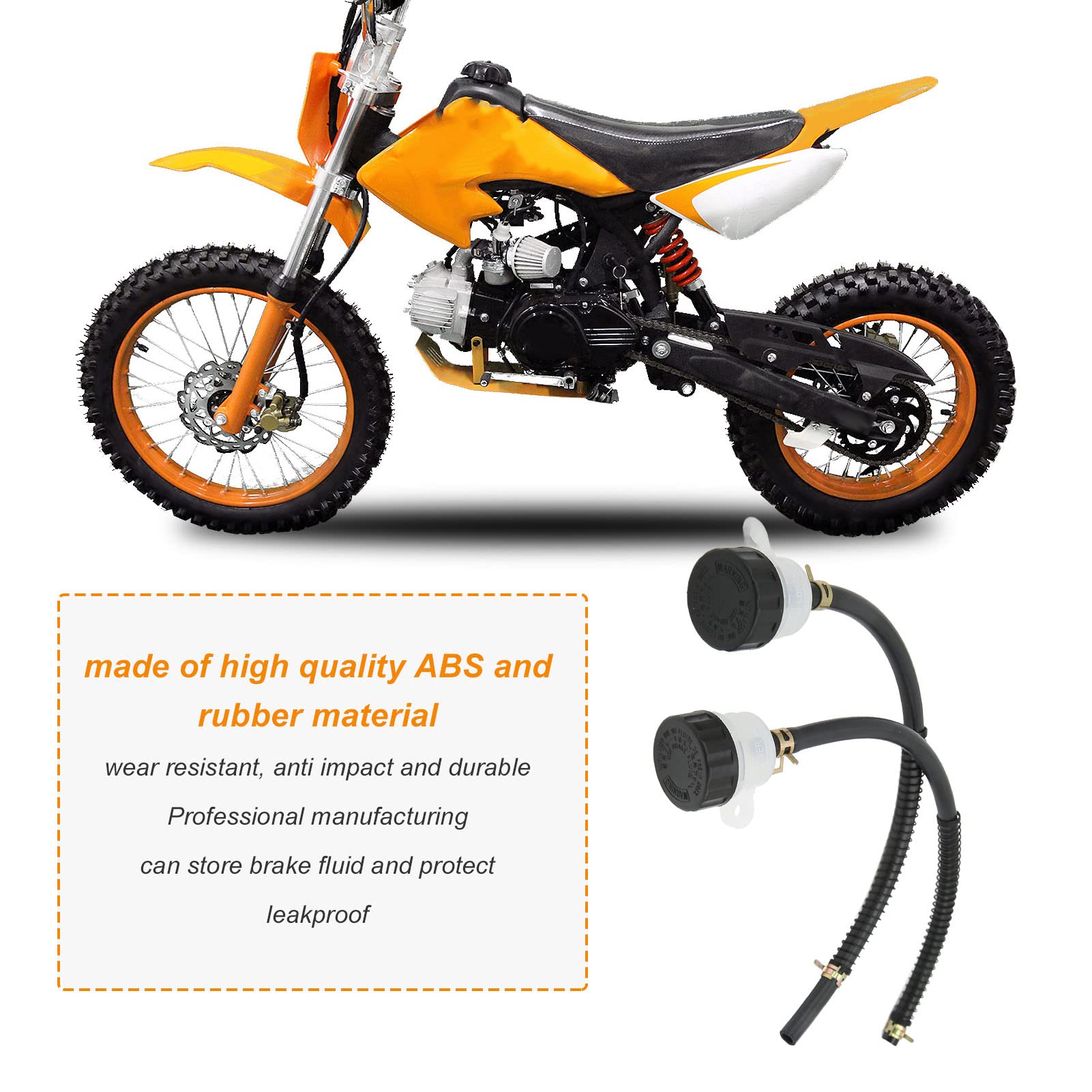 Réservoir de Liquide de Frein Universel pour Moto avec Tuyau D'huile, Maître-cylindre Avant, 1 Paire