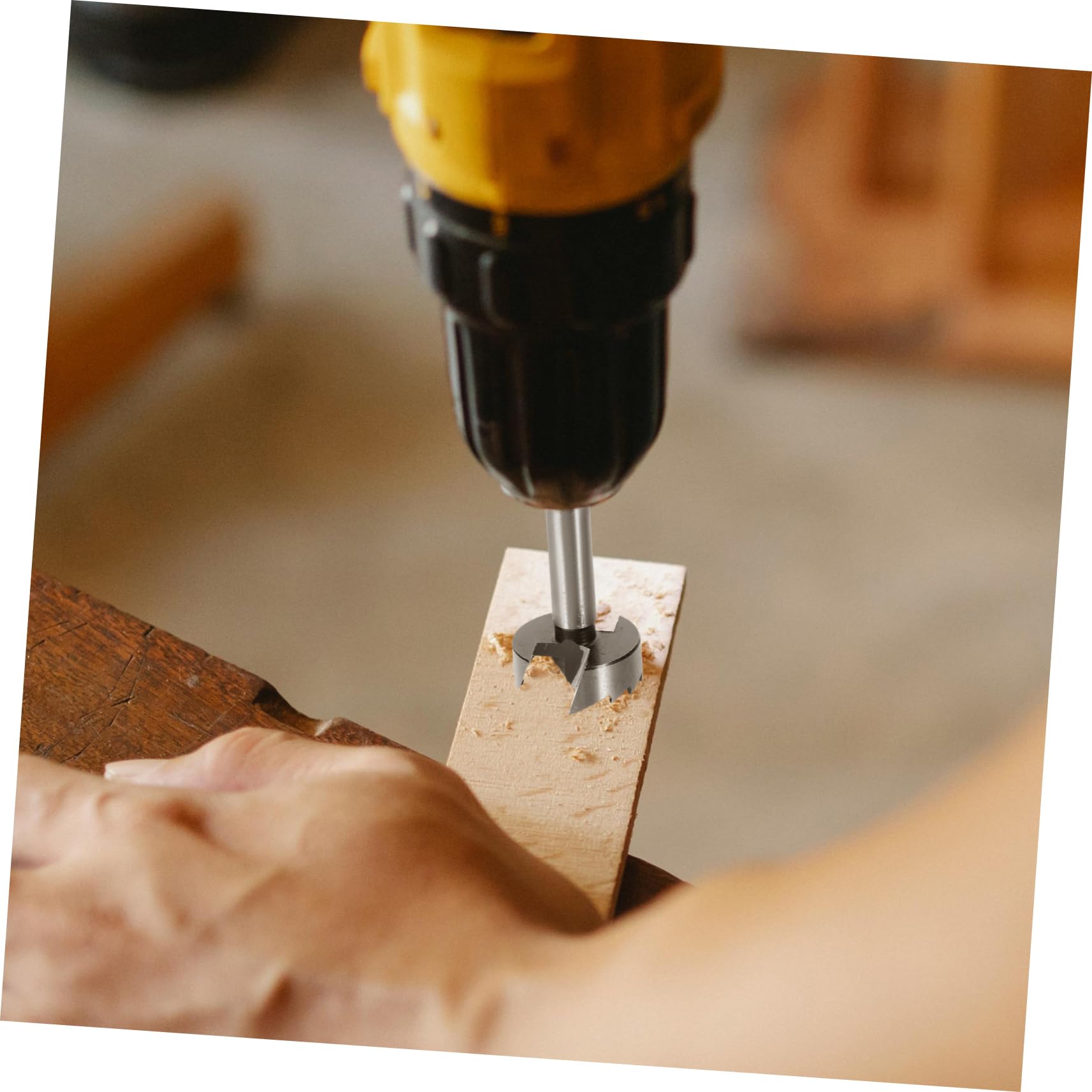 MUCKLILY Woodworking Drill Bits Set 35mm Multi-Tooth Quick Drill Round Handle Woodworking Tool