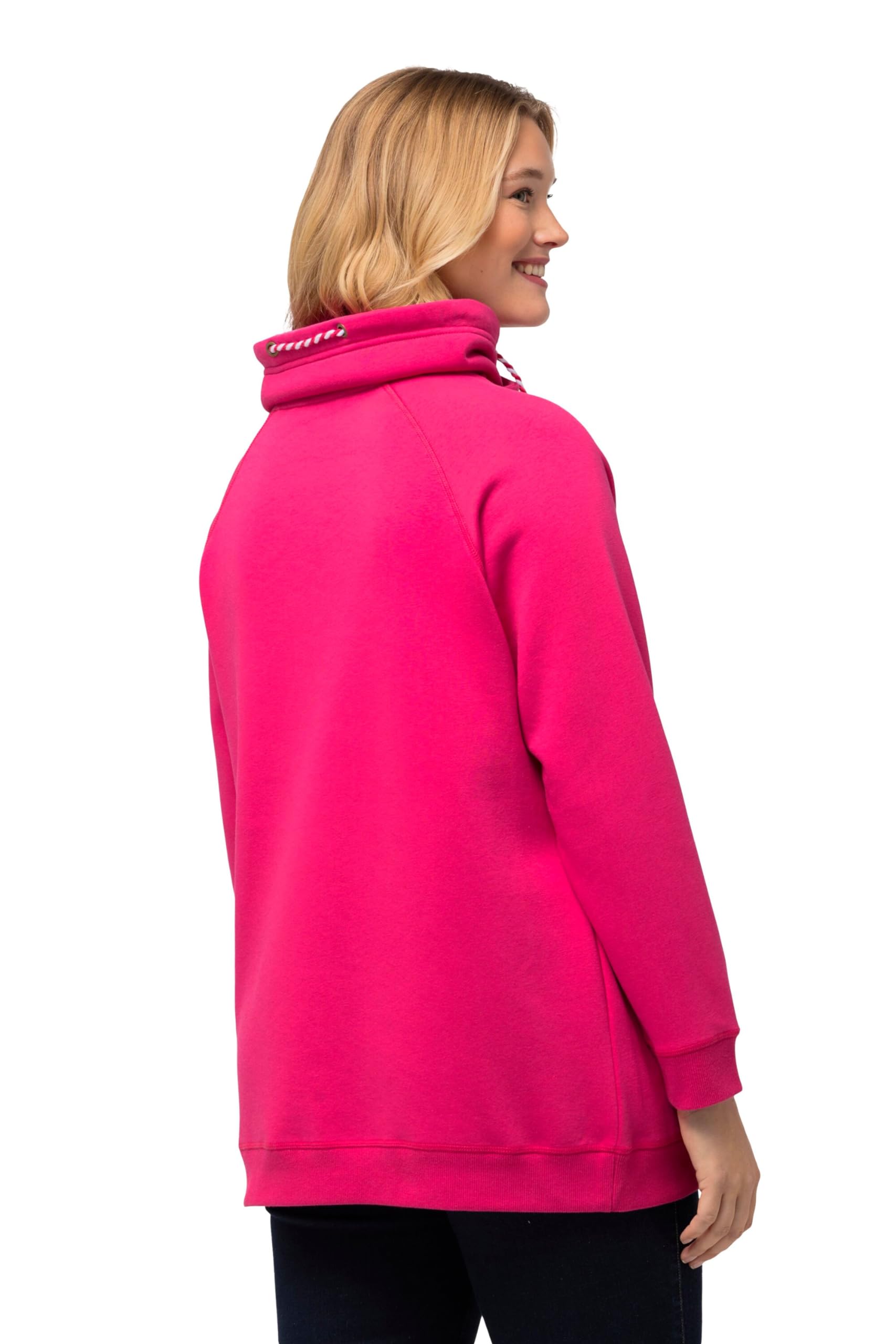Ulla Popken Damen Basic Sweatshirt Zweifarbige Kordel Sweatjacke (1er Pack)