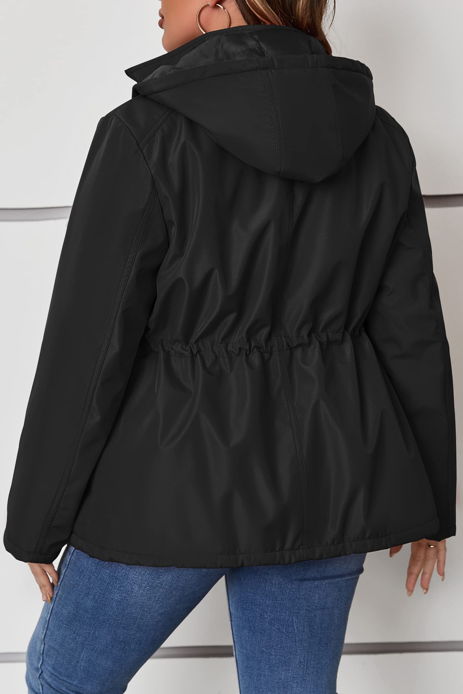 Geschallino Giacca da Donna Imbottita Leggera Foderata Trapuntata Softshell Taglie Forti Invernale con Cappuccio (XL-5XL)