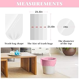 Teivio Colorful Clear Trash Bags 5 Gallon 100 Counts Garbage Bags, Bathroom Trash Can Bin Liners, Small Plastic Bags for home office kitchen, fit 15-18 Liter, 3,3.5,4.5 Gal,Multicolor