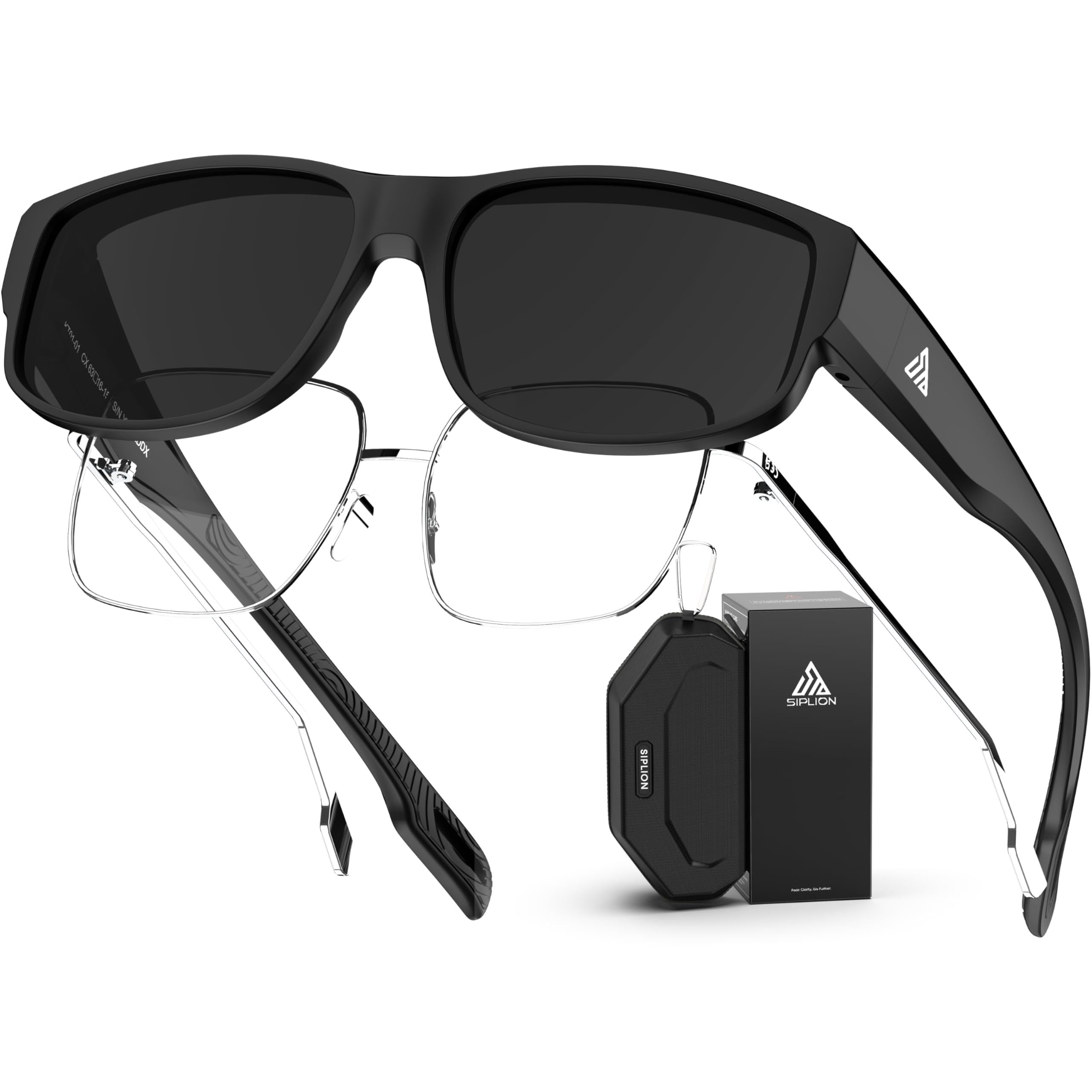 SIPLION überzieh sonnenbrille Herren & Damen: Polarisiert UV400-Schutz, sonnenbrillen mit sehstärke clip für brille