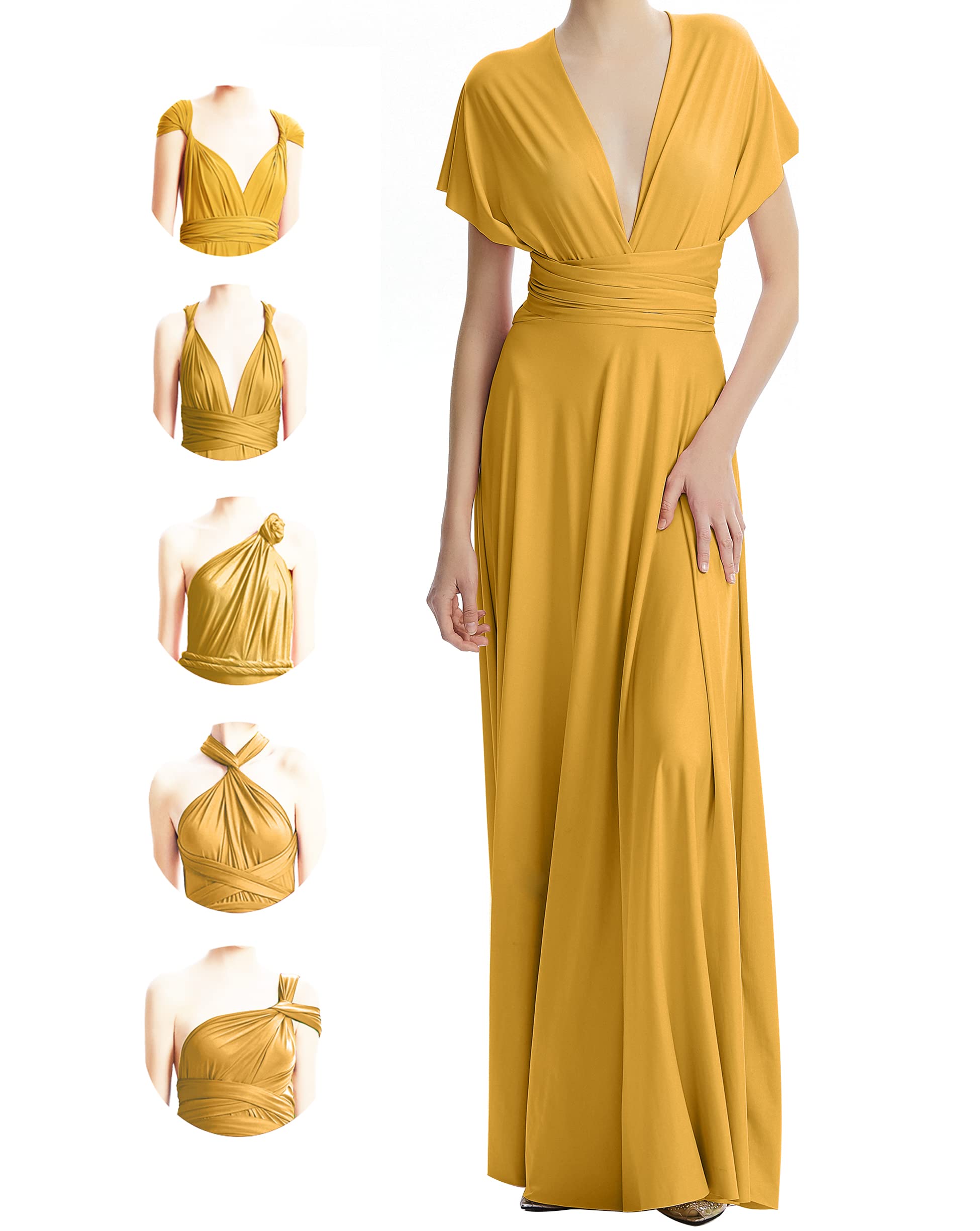 Infinity Dresses for Bridesmaids,Wedding Guest Dresses for Women,Plus Size Wrap Dress Long Maxi Convertible Multiway Dress, Mustard Yellow, One size : Buy Online at Best Price in KSA - Souq is now Infinity Dresses for Bridesmaids,Wedding Guest Dresses for Women,Plus Size Wrap Dress Long Maxi Convertible Multiway Dress, Mustard Yellow, One size : Buy Online at Best Price in KSA - Souq is now