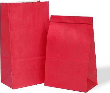 LFCXHTY 30 Pack Small Red Paper Bags Mini Party Favor Bag Extra Small Paper Lunch Bags for Baby Shower Birthday Party Wedding Retail Shopping Takeouts Business Goody Sacks Red, 3.54"x2.36"x7.09"